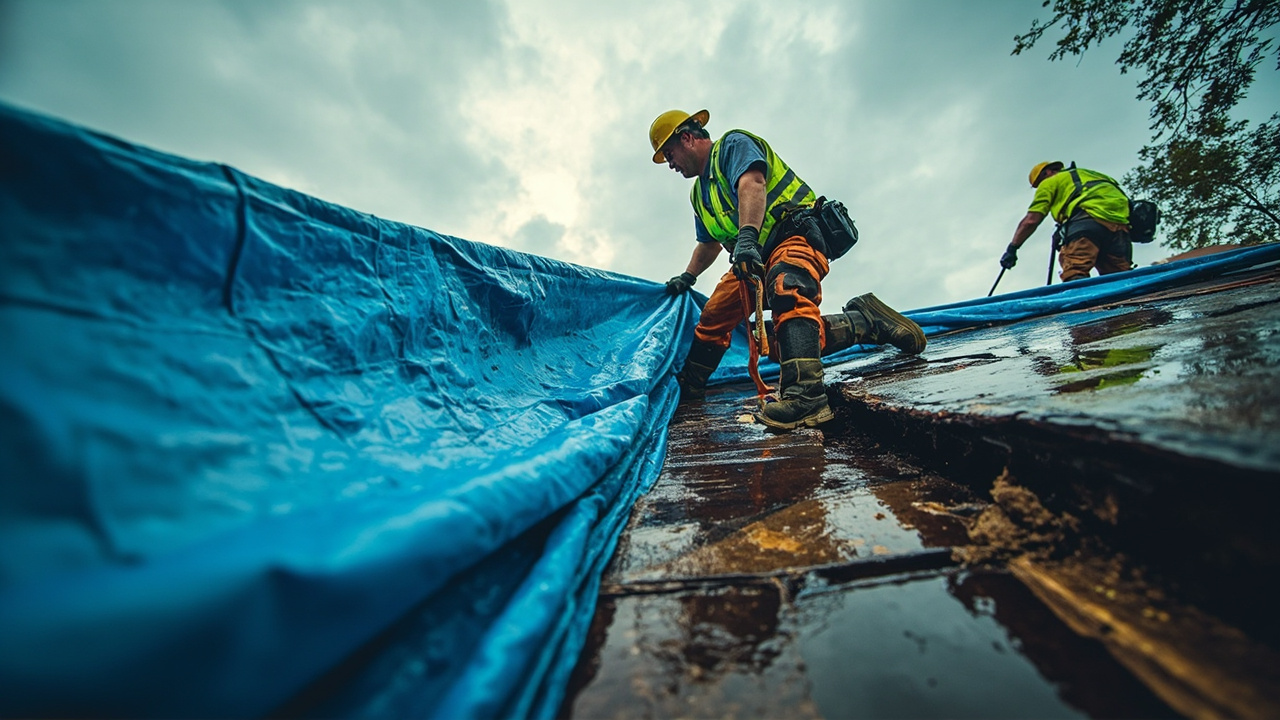 Emergency Roof Leak Tarping in Miami – 24/7 Dispatch Stops Water Damage Within Hours